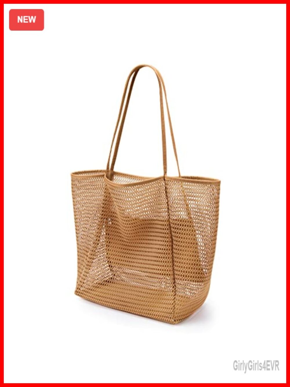 Foldable Mesh Tote Bag Beach Summer 23L Nylon Large Capacity Hobo Shoulder Bag